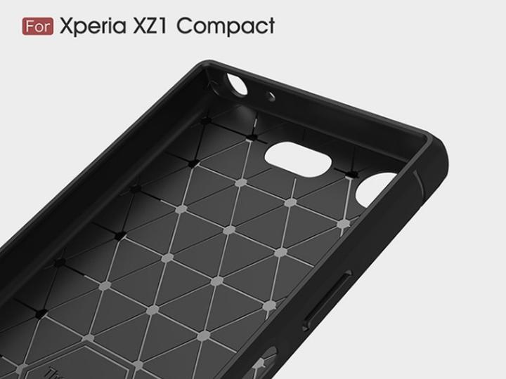 Actual product image Screenguard Sony Xperia XZ1 Compact Cover Carbon Brushed Soft TPU (Sony Xperia XZ1 Compact)