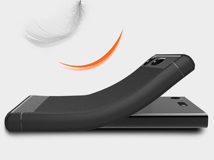Actual product image Screenguard Sony Xperia XZ1 Compact Cover Carbon Brushed Soft TPU (Sony Xperia XZ1 Compact)