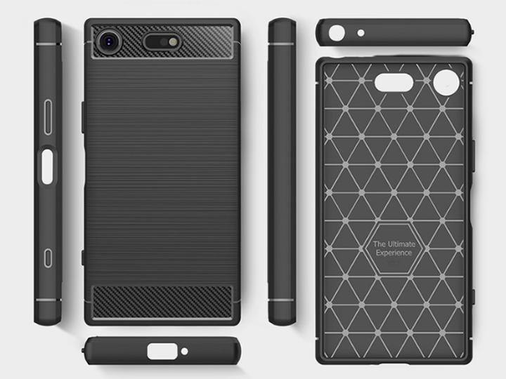 Actual product image Screenguard Sony Xperia XZ1 Compact Cover Carbon Brushed Soft TPU (Sony Xperia XZ1 Compact)