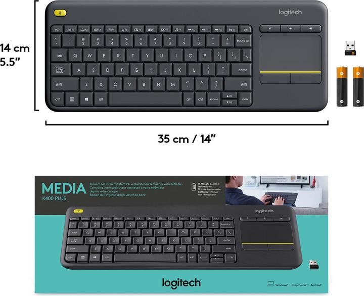 Actual product image Logitech K400 Plus (CH, Wireless)