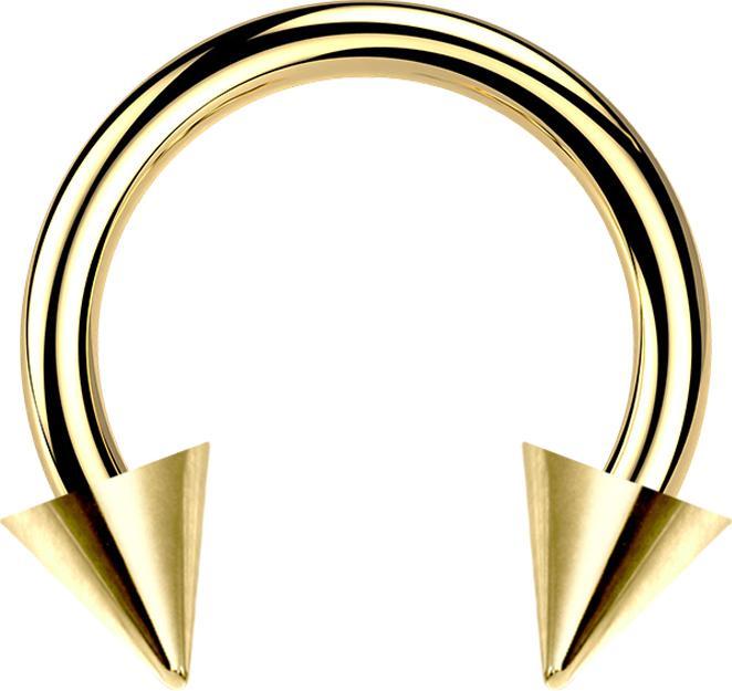 Star Piercing Circular Barbell vergoldet mit zwei Cones (Chirurgenstahl 316L, ohne Messing)