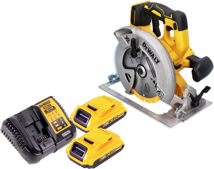 Actual product image DeWalt DCS 570 D2 Battery hand-held circular saw 18 V 184 mm Brushless + 2x battery 2.0 Ah + charger