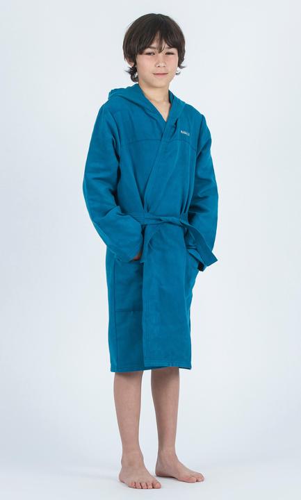 Actual product image Nabaiji Children's bathrobe microfibre compact - dark blue (140)