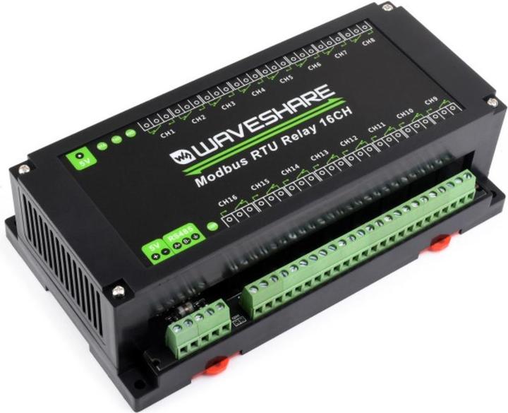 Produktbild WaveShare 16-Kanal Relais RS485 Modbus RTU Relay 16CH