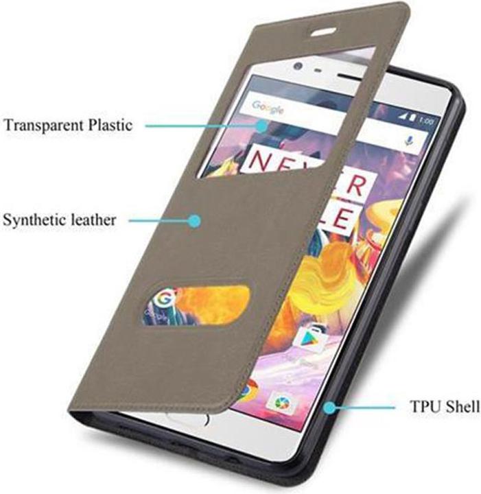 Actual product image Cadorabo Case Book View Doppelfenster (OnePlus 3)