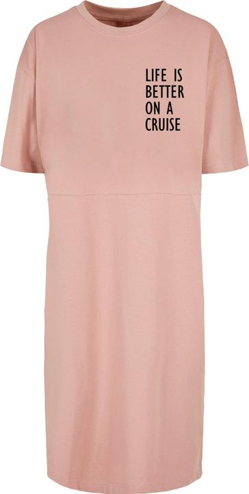 Merchcode Ladies Life Is Better Oversized Slit Tee Dress - 118929