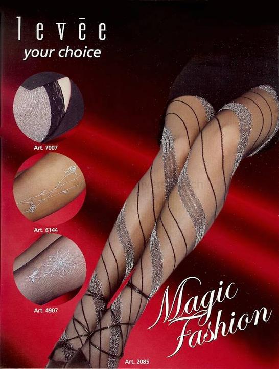 Image du produit Levee Diagonal Lurex Collant, couleur 314 noir-argent, taille 36-38 (36 - 38)