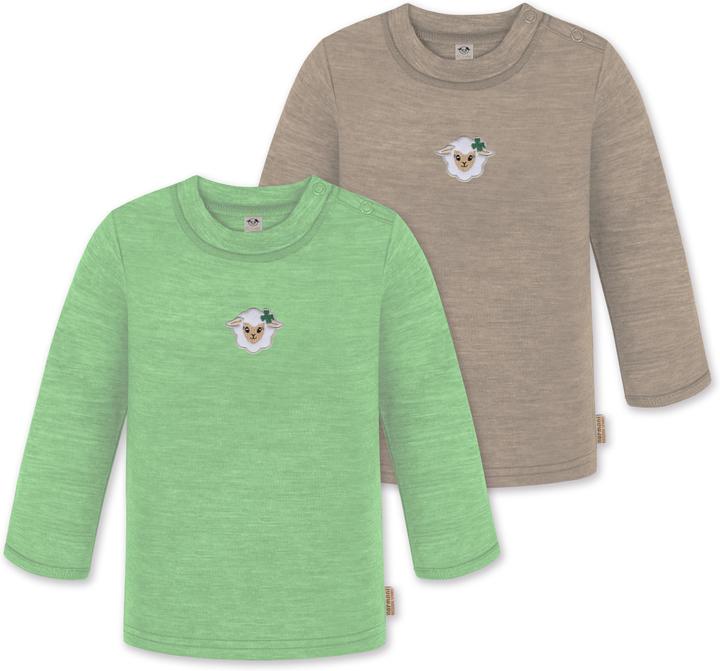 Produktbild Normani 2er Pack Baby Merino Longsleeve „Taupo" - 9473 (92)