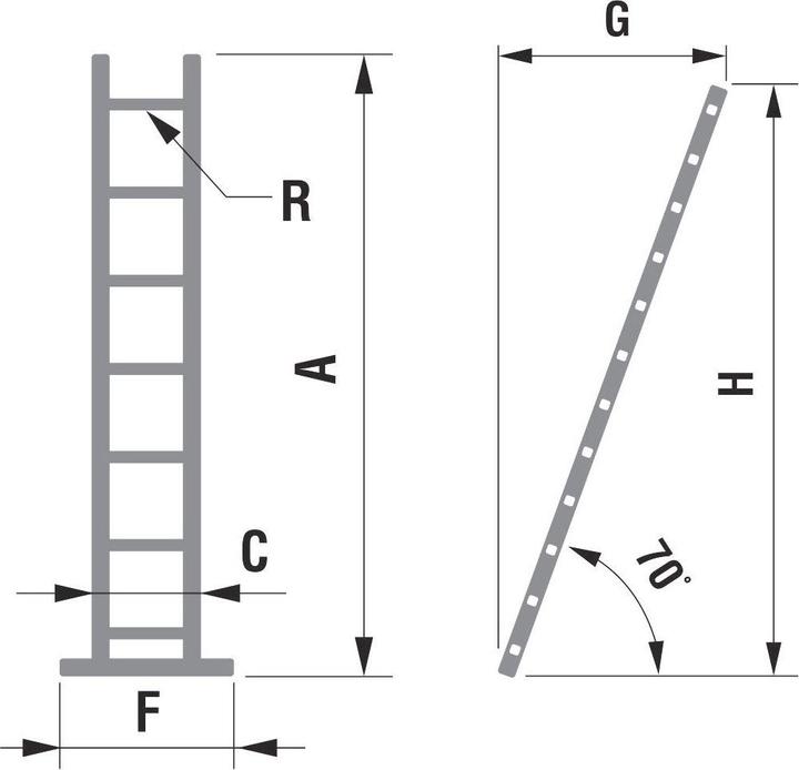Actual product image Puag Single ladder 7 rungs (Single ladder, 199 cm)