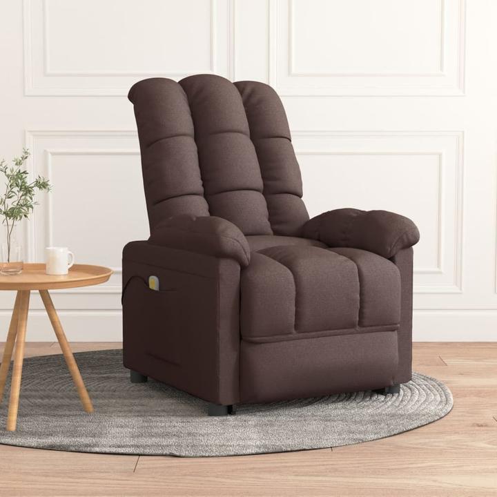 Actual product image VidaXL Massage armchair TV armchair Relax armchair Recliner dark brown fabric
