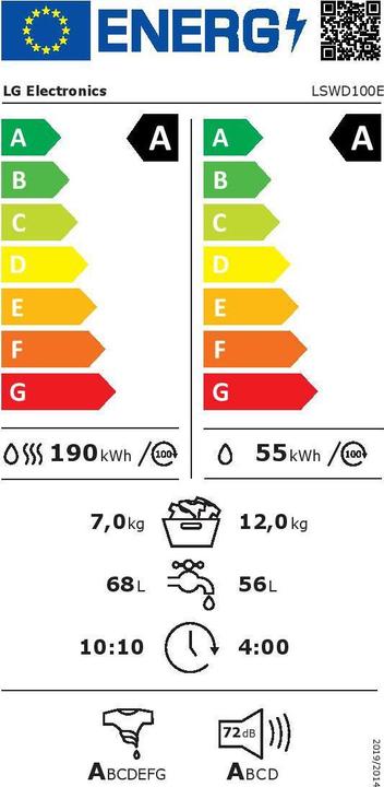Label énergétique LG LSWD100E