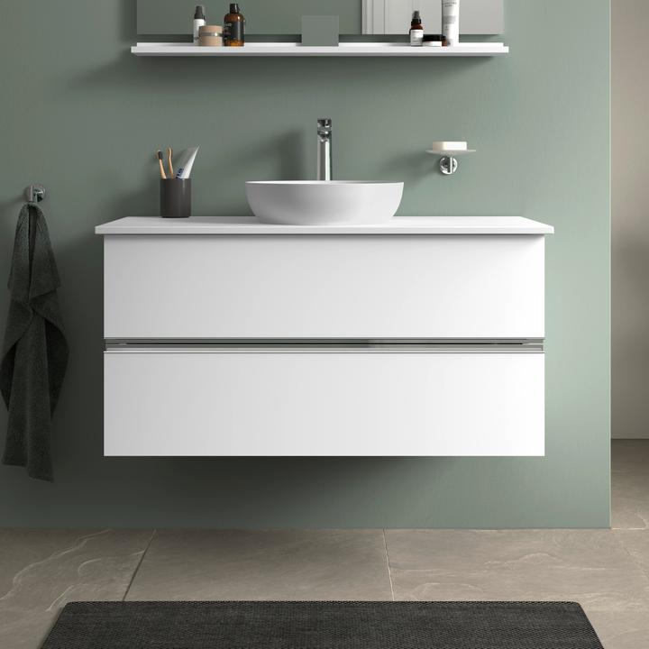 Actual product image Duravit Sivida washbasin set, round, 400x400mm, incl. console 1080x500mm (500 mm, 1080 mm)
