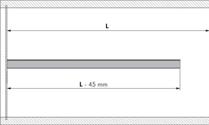 Actual product image Italiana Ferramenta Aluprofil Kiaro, max 550mm, grau (1 pcs.)