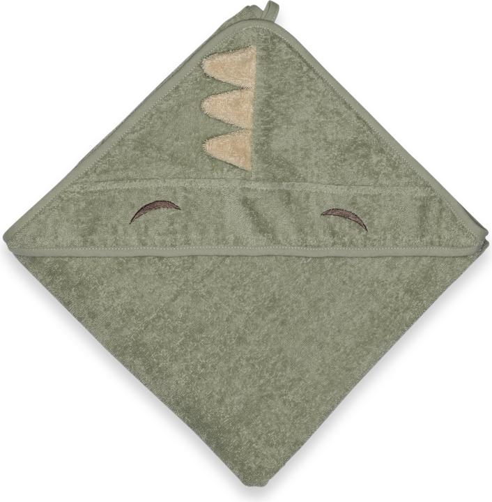 Nuuroo Aki baby handdoek met kap - Lichtgroen Dino - Een maat (NU552)