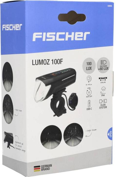 Actual product image Fischer Bicycle headlight LED battery-powered Black