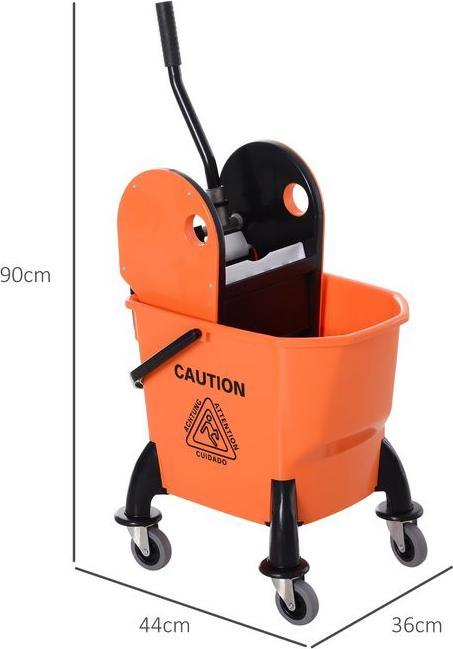 Produktbild Swisshandel24 Putzwagen Reinigungswagen mit Wringer 26 Liter Putzeimer mit 4 Rollen Orange (1 Stk.)