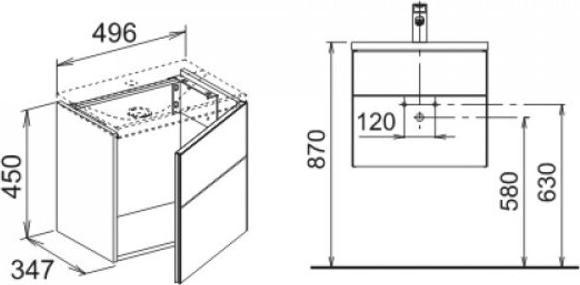 Image du produit Keuco Meuble sous-vasque ROYAL REFLEX 496x450x347mm Ans li ant (49.5 x 35 x 45 cm)