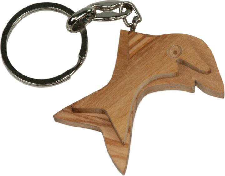 Immagine prodotto Natura Punto Portachiavi delfino, legno d'oliva, marrone, 5 x 5cm
