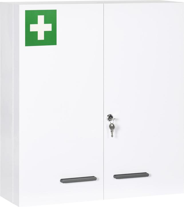 Image du produit Kleankin Armoire à pharmacie avec 2 portes et serrure (55 x 18 x 60 cm)