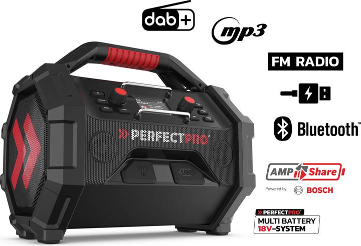 Actual product image PerfectPro Rocktagon 18V (DAB+, FM, Bluetooth)