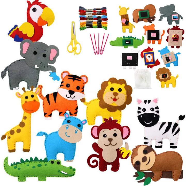 Immagine prodotto Activity Board Animali di feltro da cucire fai da te Kit di cucito Creature della foresta Ornamenti di peluche Kit