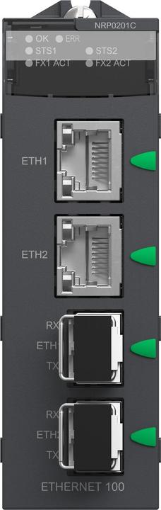 Actual product image Schneider Electric FIBRE CONVERTER SM/LC 2CH 100MB CC BMXNRP0201C (4 Ports)