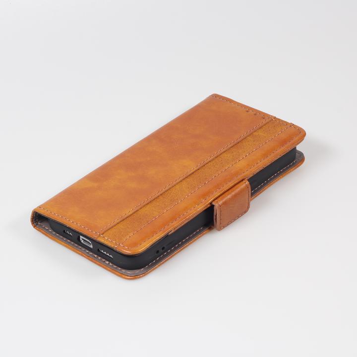 Image du produit PhoneLook Etui cuir Flip Wallet en cuir véritable avec stripe design et compartiment à cartes (Apple iPhone 13)
