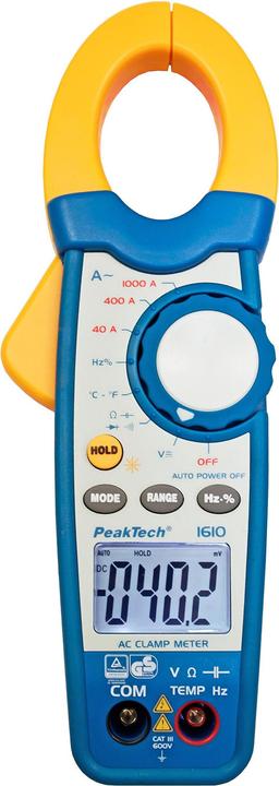 Image du produit Peaktech Pince ampèremétrique 1000A AC et multimètre numérique P1610 (CAT III 600V)