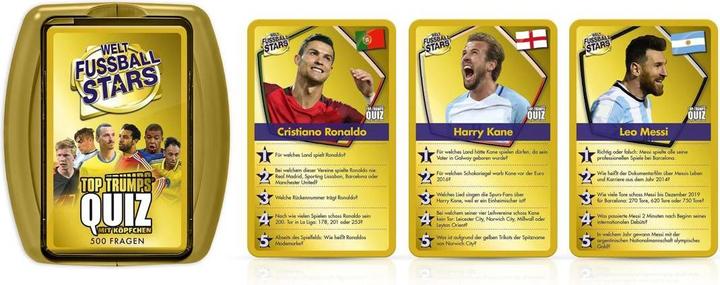 Immagine prodotto Winning Moves Quiz Top Trumps: World Football Stars, gioco di carte, per 2 giocatori, da 6 anni (edizione DE) (Tedesco)