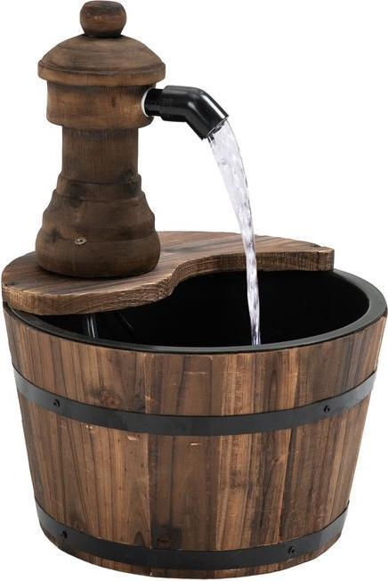 Immagine prodotto Swisshandel24 Fontana da giardino, legno di abete + metallo legno naturale