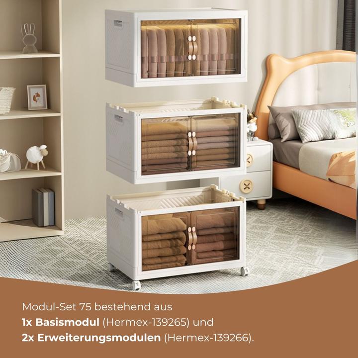 Produktbild Hermex Modul-Set 75 Aufbewahrungsbox Vorratsschrank 1 Basis 2 Erweiterungen (437.25 l)