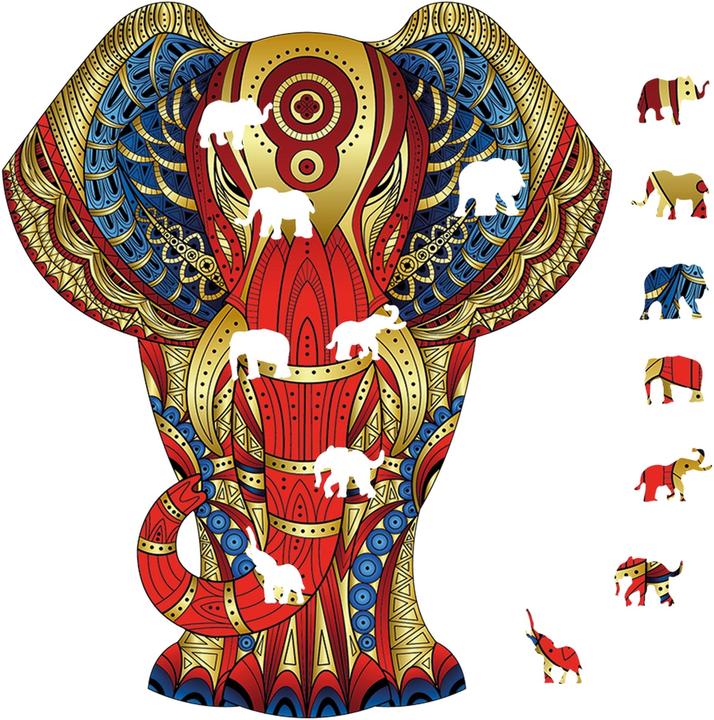 Actual product image Eureka 2D RainboWooden Puzzle Elephant (120 pieces)