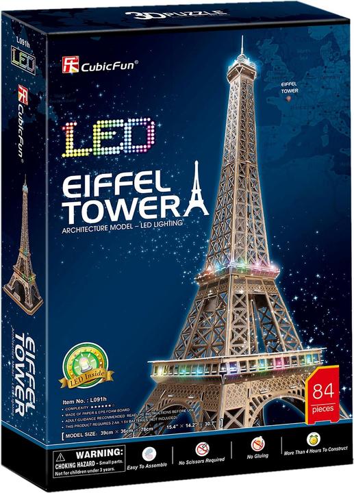 Actual product image Cubicfun PUZZLE 3D Eiffel Tower (The Light) (84 pieces)