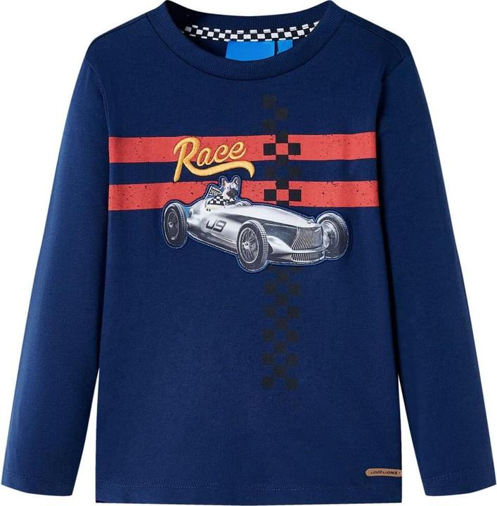 Actual product image VidaXL Children's long-sleeved shirt navy blue 128,Material: 100 (128)