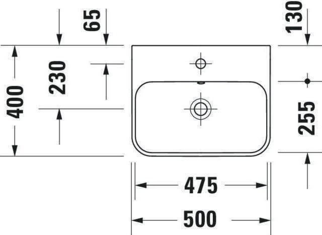 Actual product image Duravit Countertop washbasin 50 x 40 cm Happy D.2 Plus white 2360500000 (400 mm, 500 mm)