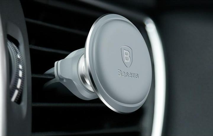 Produktbild Baseus Magnetic Air Vent Car Mount Holder with cable clip (silver)