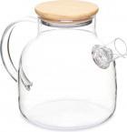 Vivalto Borosilikat-Teekanne mit Bambusdeckel 1,2l (1.20 l)
