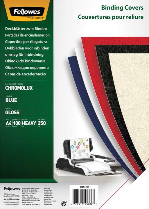 Immagine prodotto Fellowes Foglio di copertura Chromolux, lucido, blu