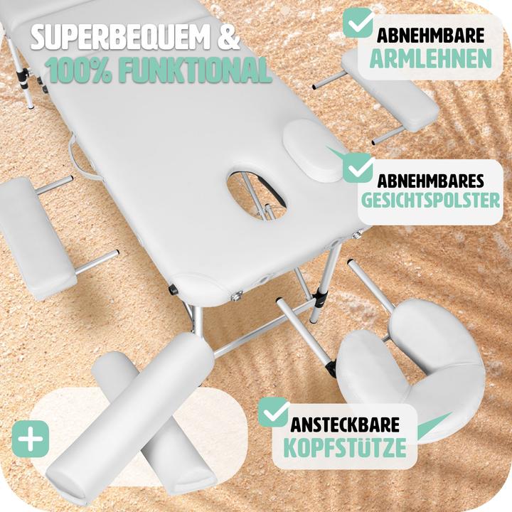 Immagine prodotto tectake Lettino per massaggi a 3 zone con schienale e bolster