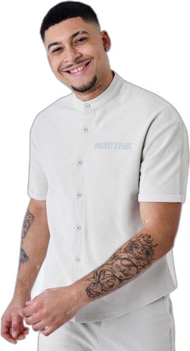 Actual product image Project X Paris plain textured mao collar hirt project x pari (S)