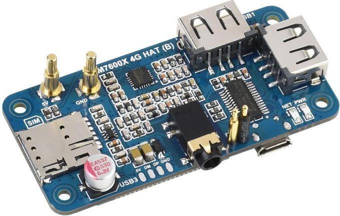 Actual product image WaveShare 4G HAT for Raspberry Pi 0