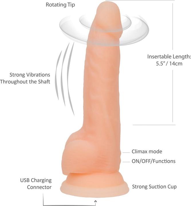 Actual product image Naked Addiction Rotating & Vibrating Dong