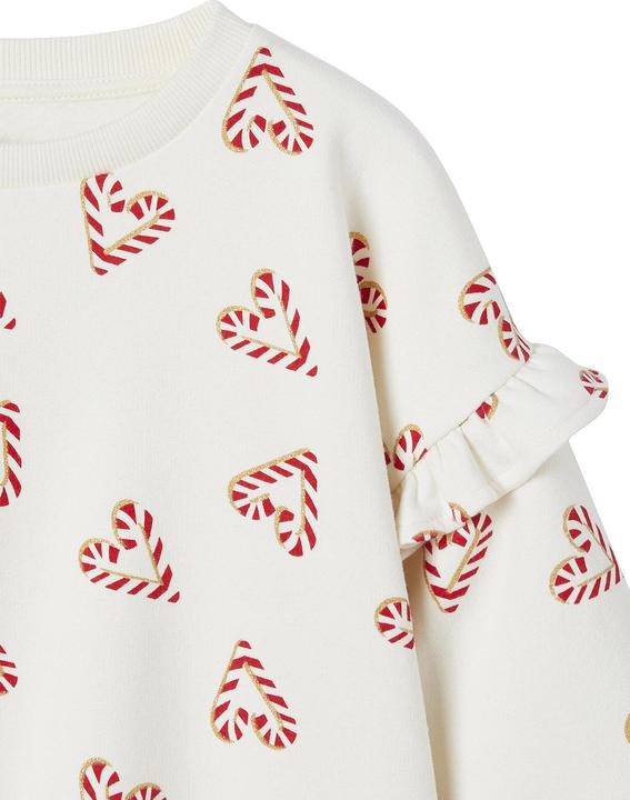 Produktbild Vertbaudet Mädchen Weihnachts-Sweatshirt mit Volantärmeln (128)