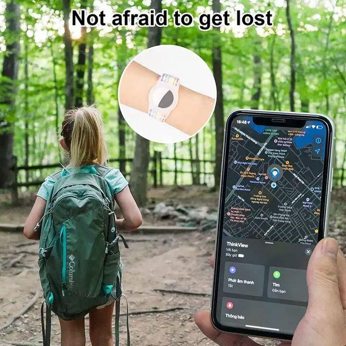 Image du produit PhoneLook Bracelet Velcro réglable en nylon pour enfants & adultes avec support AirTag