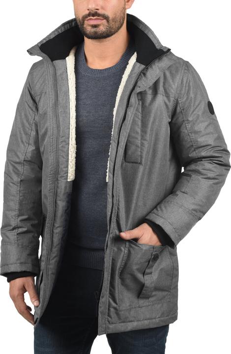 Actual product image Solid Octavus Men's Parka Outdoor Jacket Winter Coat With Teddy Fleece And Fur Hood With Hood (S)