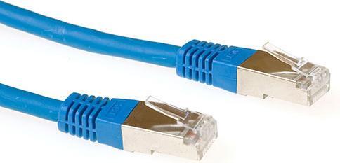 Actual product image Blue 5 meter LSZH SFTP CAT6A patch cable with RJ45 connectors. Cat6a s/ftp lszh blue 5.00m (S/FTP, CAT6a, 5 m)