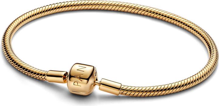 Image du produit Pandora Bracelet à maillons serpent avec fermoir à bille (17 cm, Métal, Plaqué or)