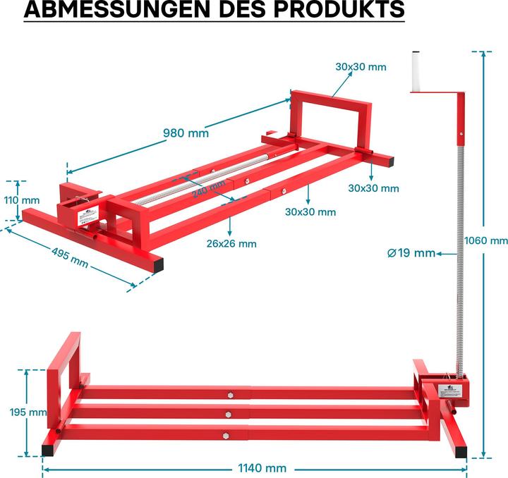 Image du produit Wiltec Nettoyage facile Cric lève Tracteur Tondeuse – Lève tondeuse Tondeuse Mowerlifter de 400kg max. (Tracteur de pelouse, Accessoires pour tracteurs)