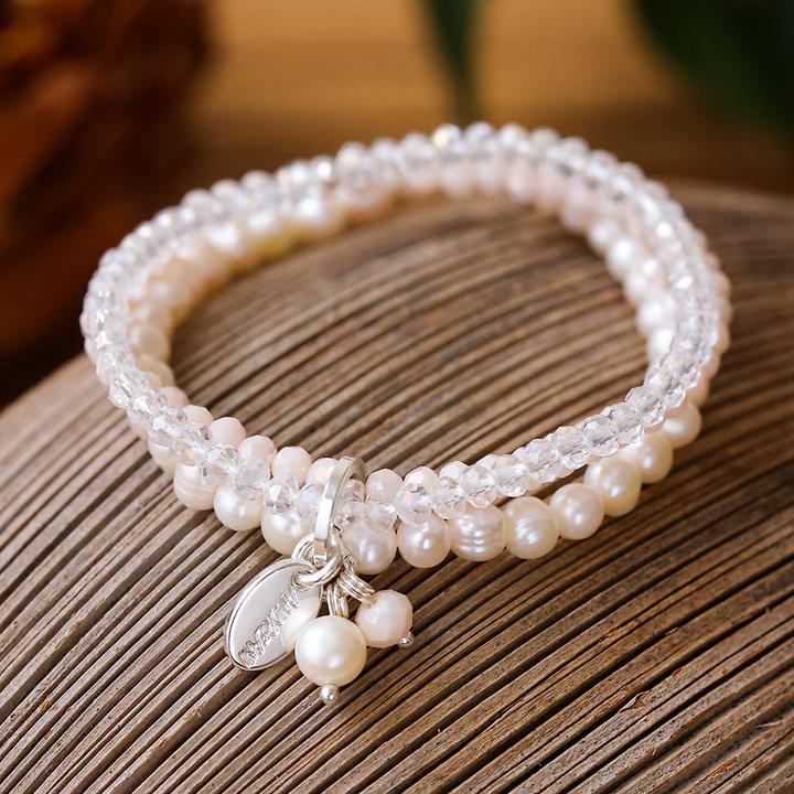 Actual product image Andreani Armband aus echten Süsswasserperlen mit Glas (8 cm, Glass)