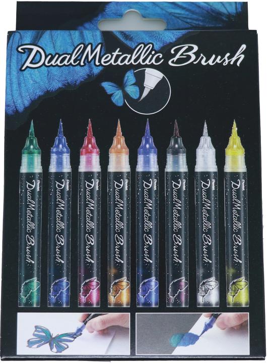 Produktbild Pentel Brushpen Dual Metallic (Mehrfarbig, 8 x)